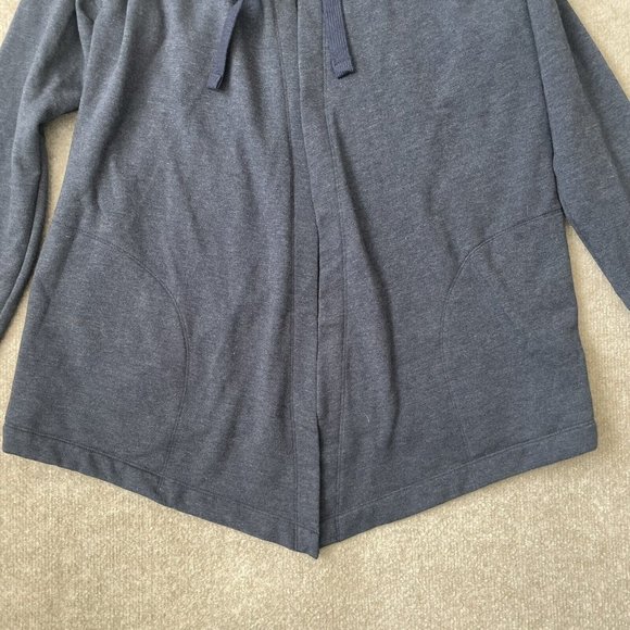 Eddie Bauer Sweatshirt Cardigan Hoodie Womens XS Blue Open Front Pockets Jacket - Picture 3 of 8